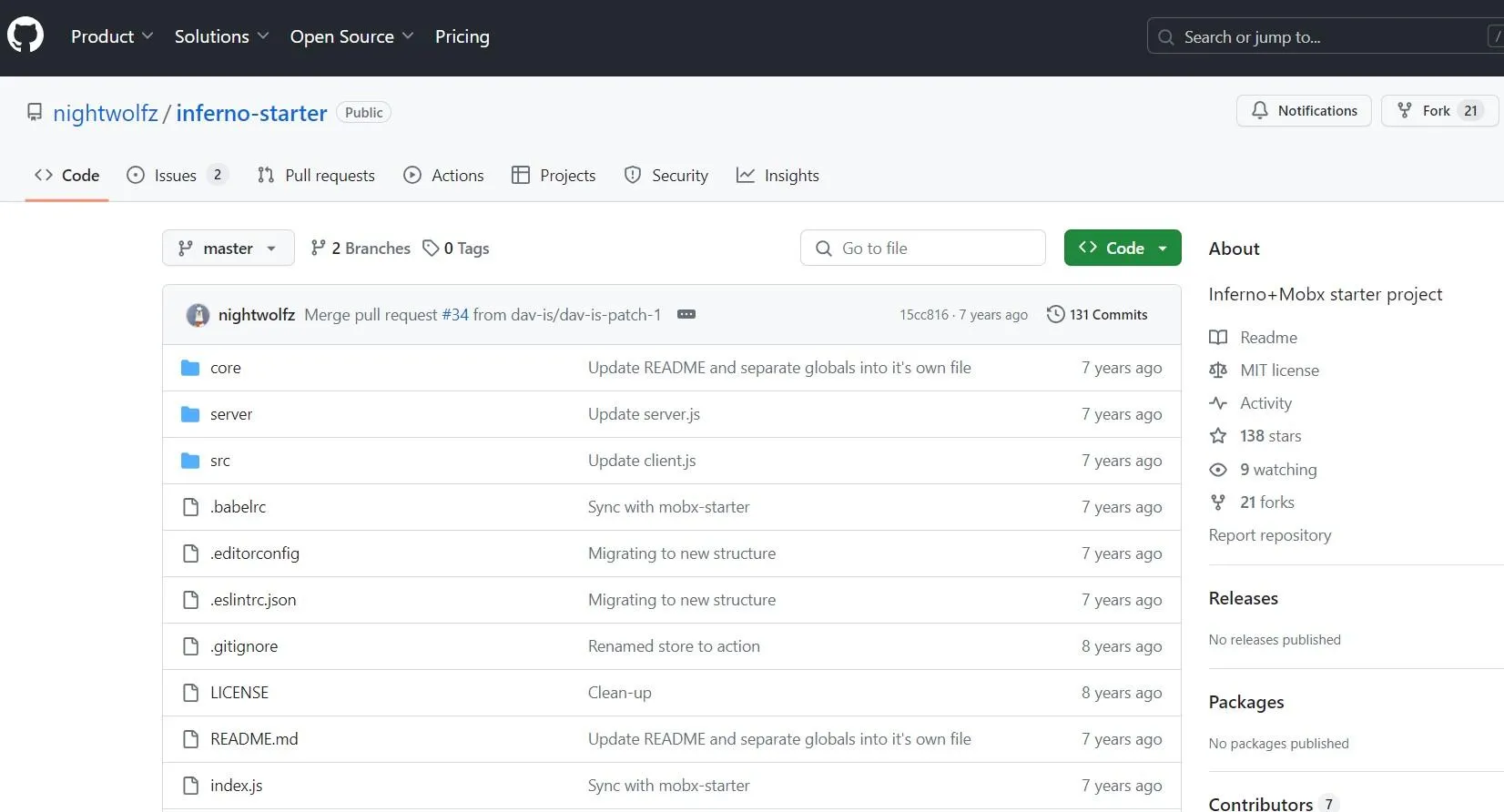 Empfohlener Ausgangspunkt für Inferno auf GitHub
