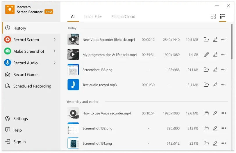 Logiciel de tutoriels vidéo Icecream Screen Recorder