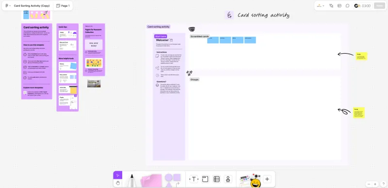 FigJam: ดำเนินการจัดหมวดหมู่แบบปิดด้วยเครื่องมือไวท์บอร์ด