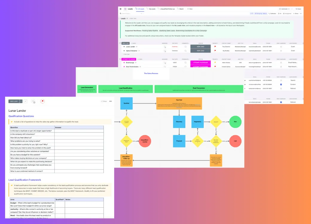 CRM-Vorlage von ClickUp
