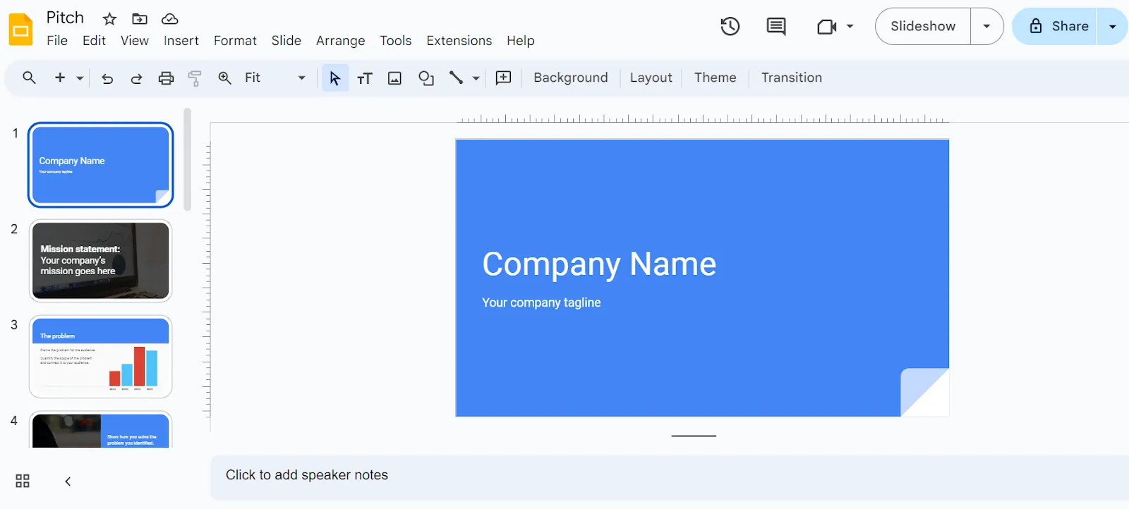 Mẫu bản trình bày trong Google Slides