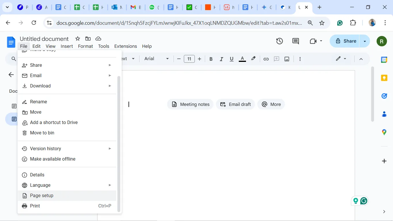 Nastavení okrajů pomocí nastavení stránky: Jak nastavit okraje v Google Docs