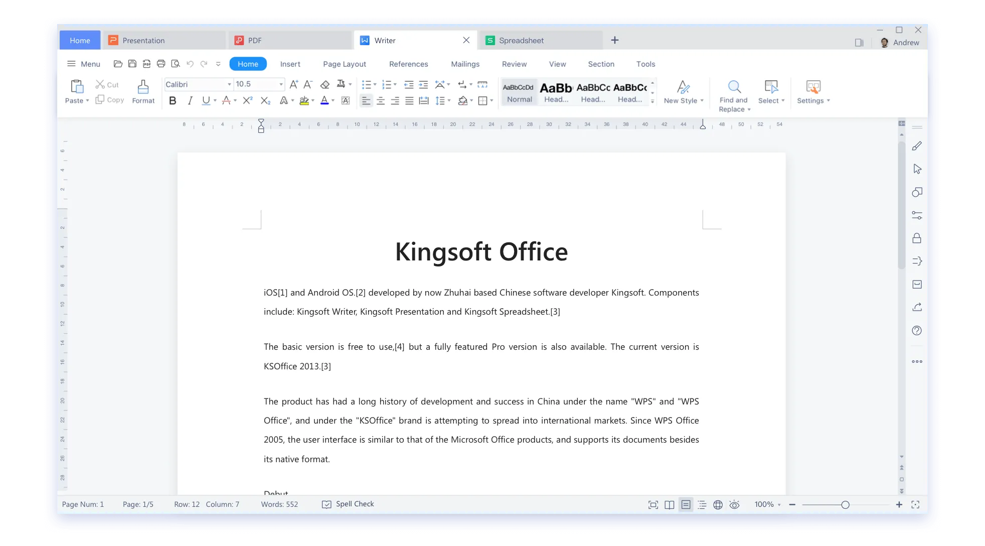 Phần mềm chỉnh sửa tài liệu từ WPS Paper