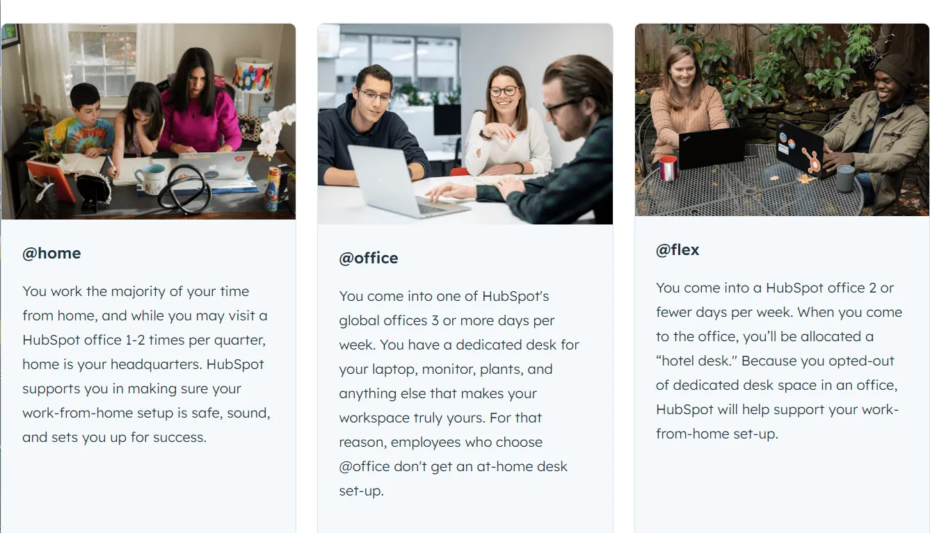 Ví dụ về chính sách công ty HubSpot
