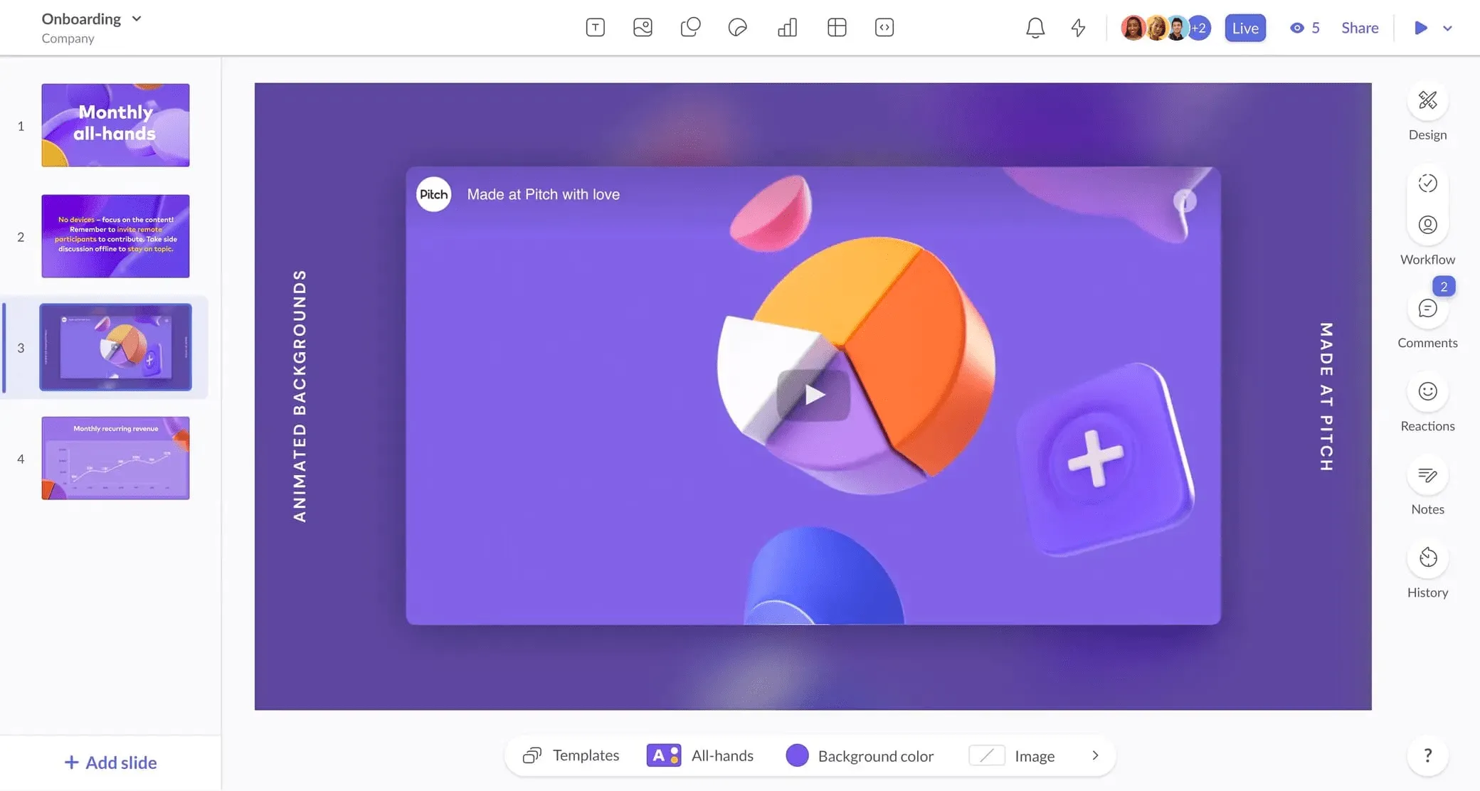 أنشئ عروضًا تقديمية رائعة في دقائق مع Pitch