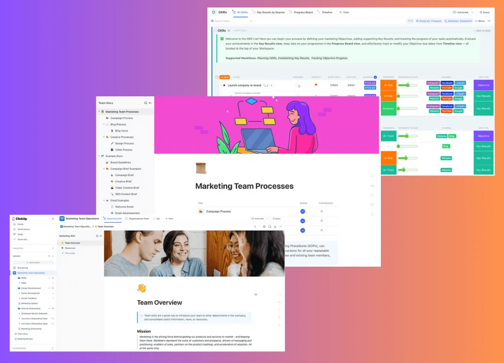 Vorlage für Marketingteams von ClickUp