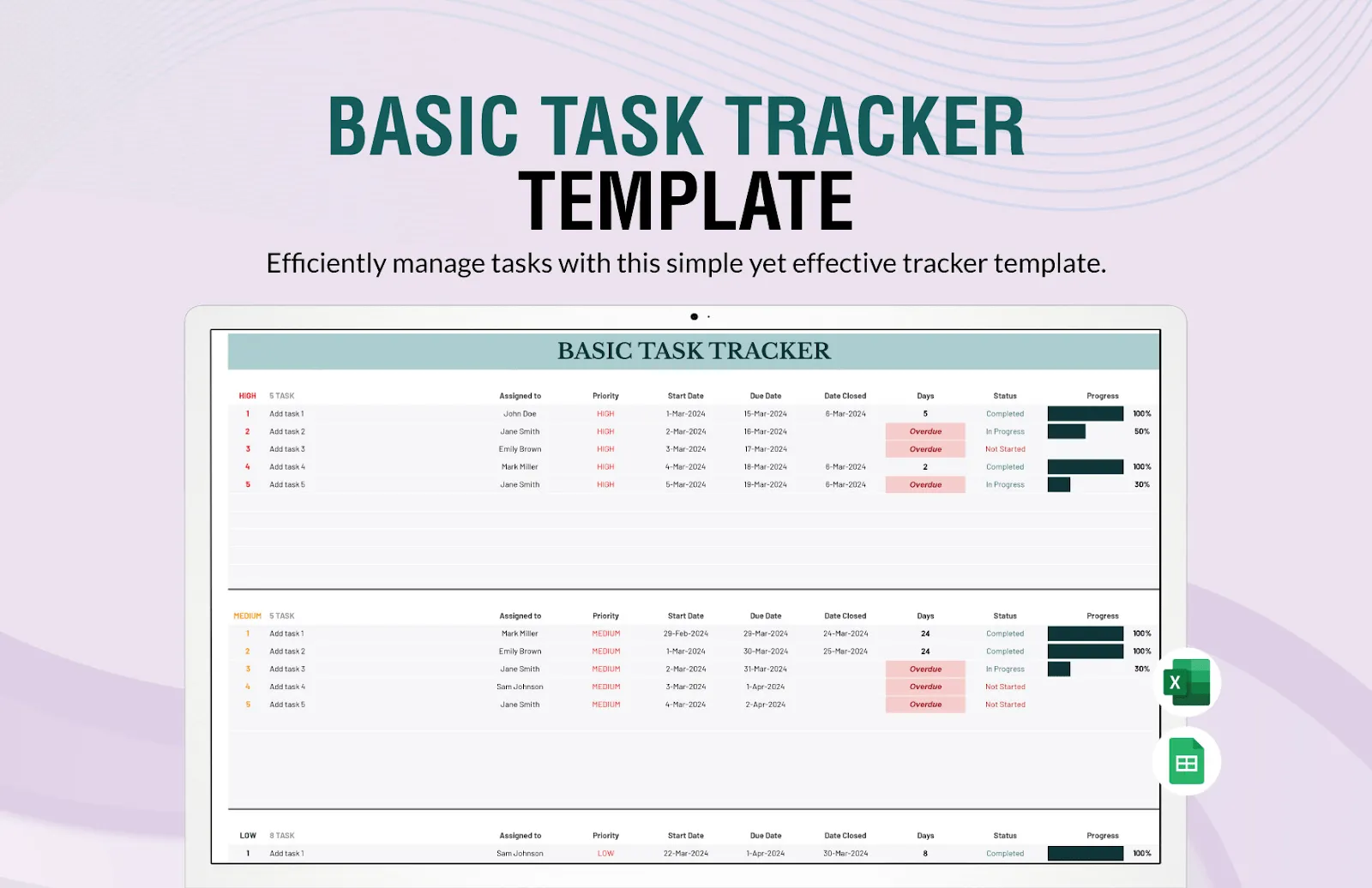 Template Google Sheets untuk Manajemen Proyek: Pelacak Tugas Dasar