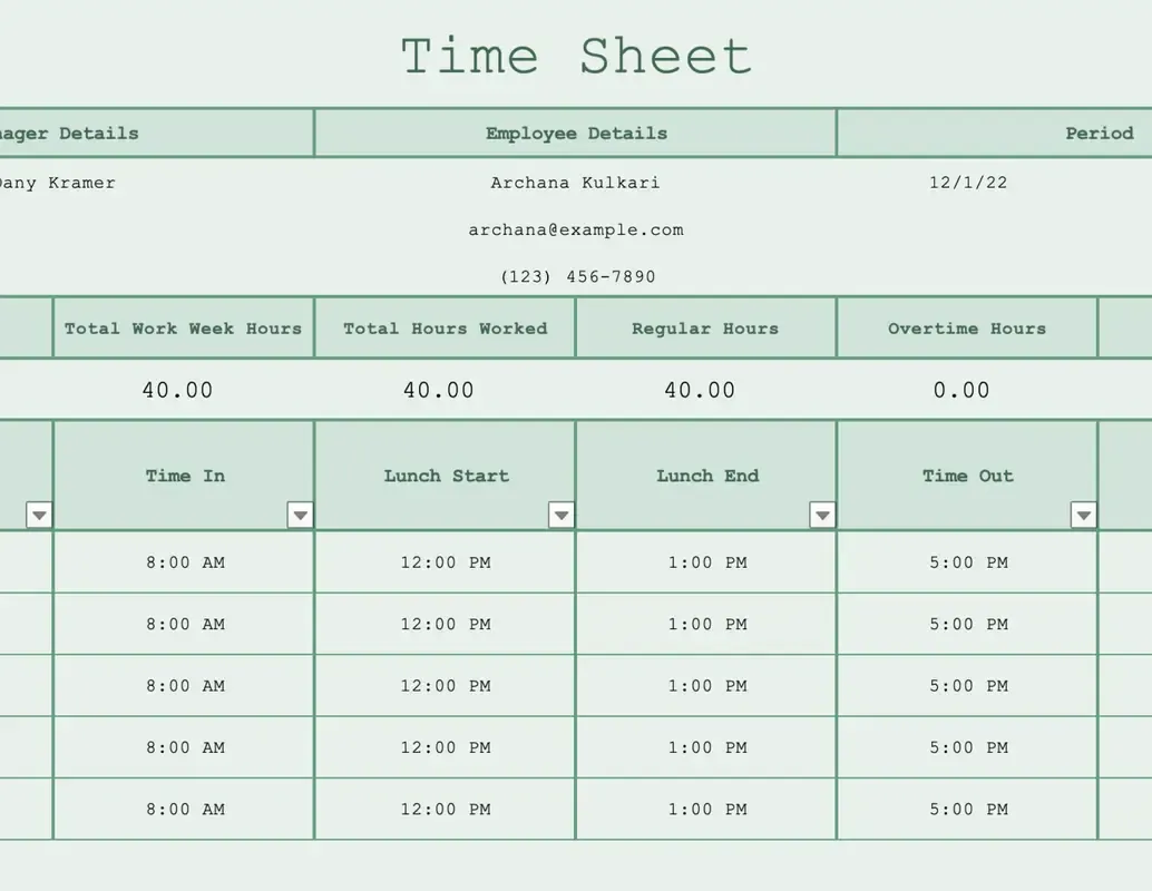 Mẫu bảng chấm công Excel: Mẫu bảng chấm công Excel của Microsoft365