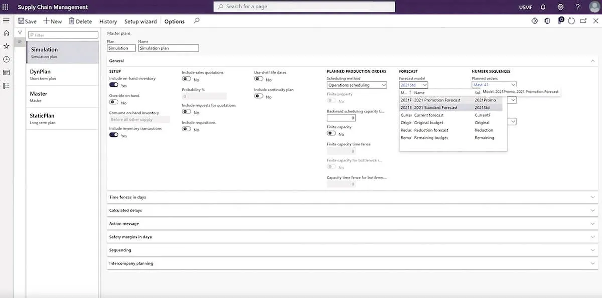 การสร้างแผนการจำลองใน Microsoft Dynamics 365
