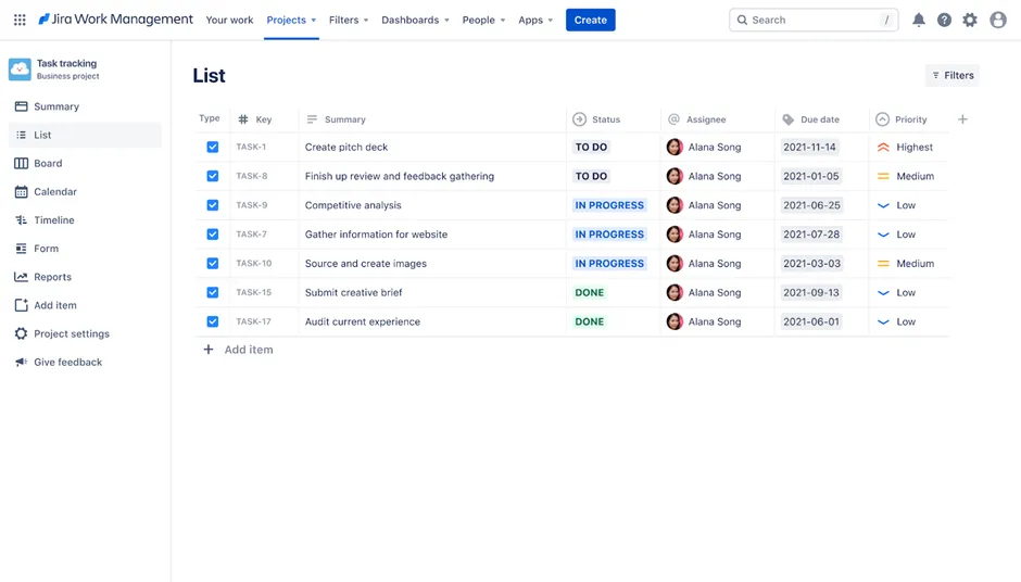 Jira によるプロジェクト管理のためのタスク追跡テンプレート:Jira ユーザーストーリーテンプレート