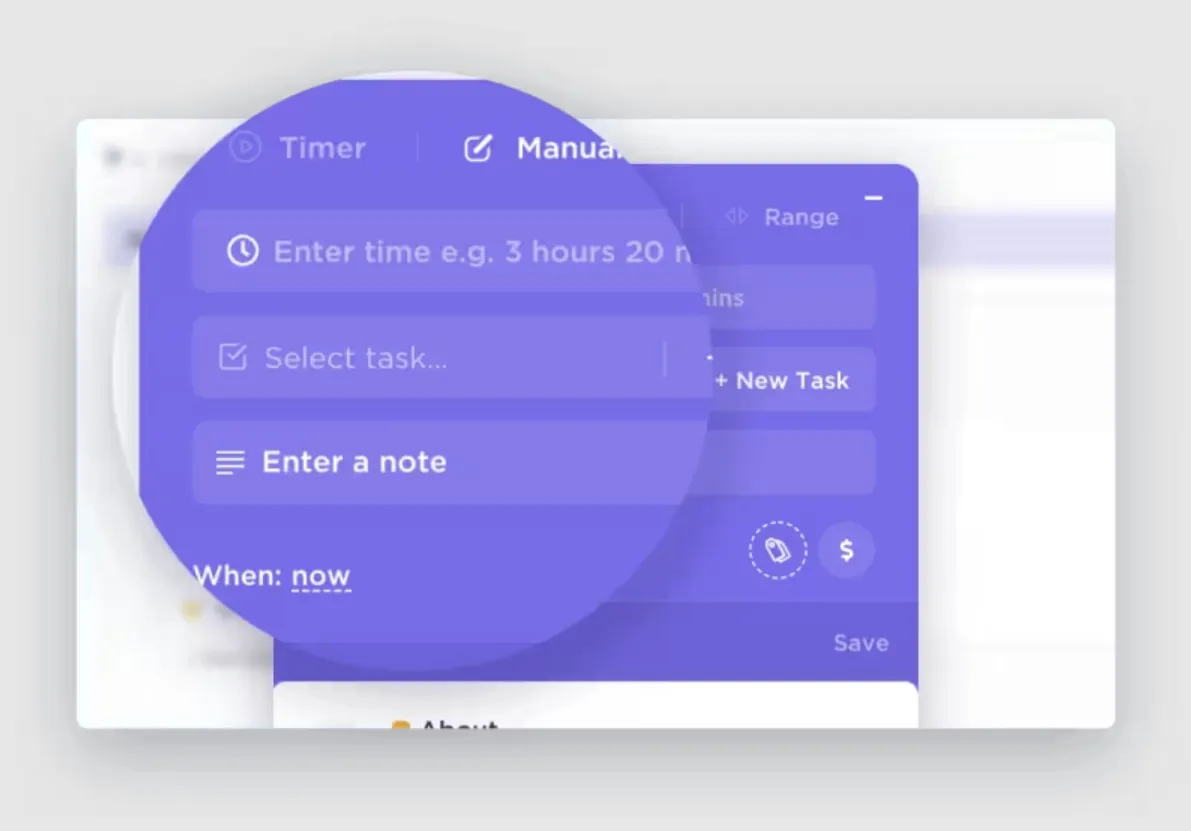 ฟีเจอร์การติดตามเวลาของ ClickUp วิธีจัดการโปรเจกต์เสริม