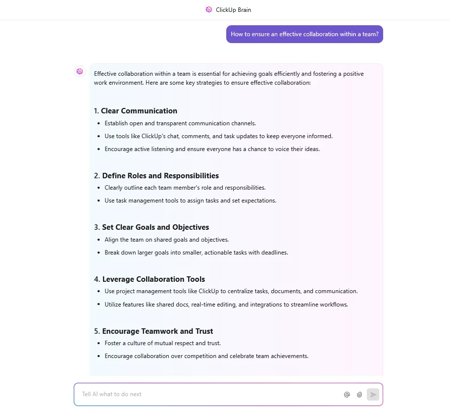 ClickUp Brain: prezzi di Discord