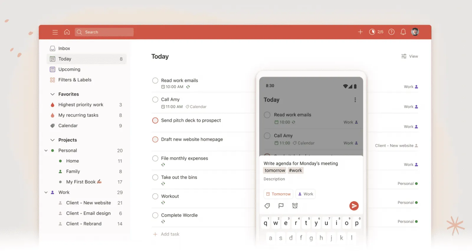 مولد المهام بالذكاء الاصطناعي من Todoist