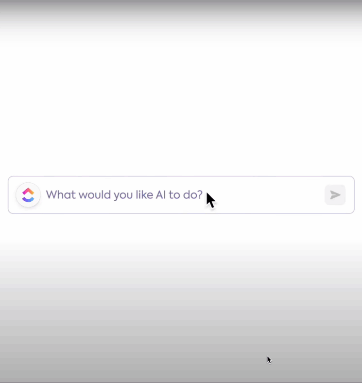 Erstellen Sie Inhalte effizient mit ClickUp Brain.