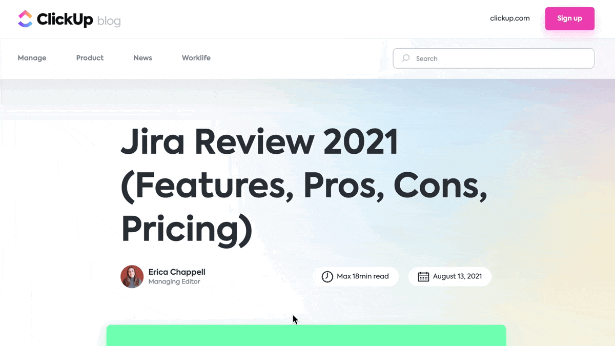 مراجعة Jira مدونة ClickUp