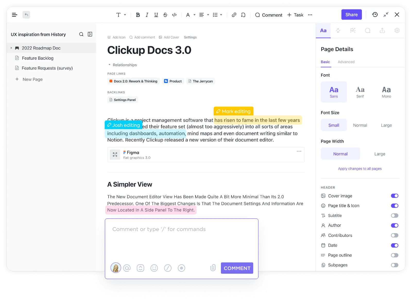 ClickUp Docs: รูปแบบข้อความเสมือน