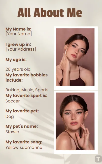 Hakkımda Şablonu: Template.net'in Hakkımda Poster Şablonu