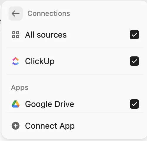 Tìm kiếm trên ClickUp và các ứng dụng kết nối để thu thập bằng chứng giá cả chính xác của khách hàng với ClickUp BrainGPT.