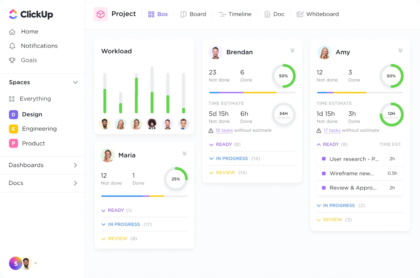 modello di gestione scrum ClickUp