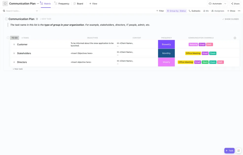 Verwenden Sie diese Vorlage, um Ideen für Ihre Kommunikation mit einer Roadmap für Ihre Markenpositionierung umzusetzen.