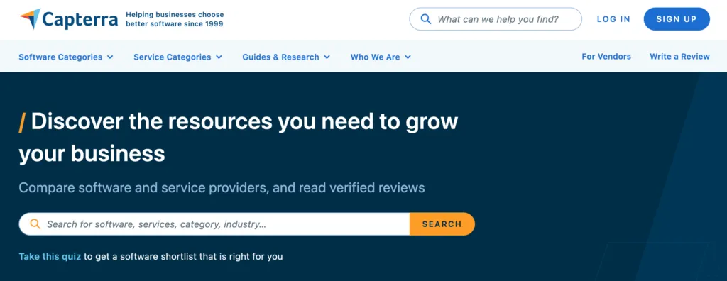 Capterra: el mejor sitio web de reseñas de software