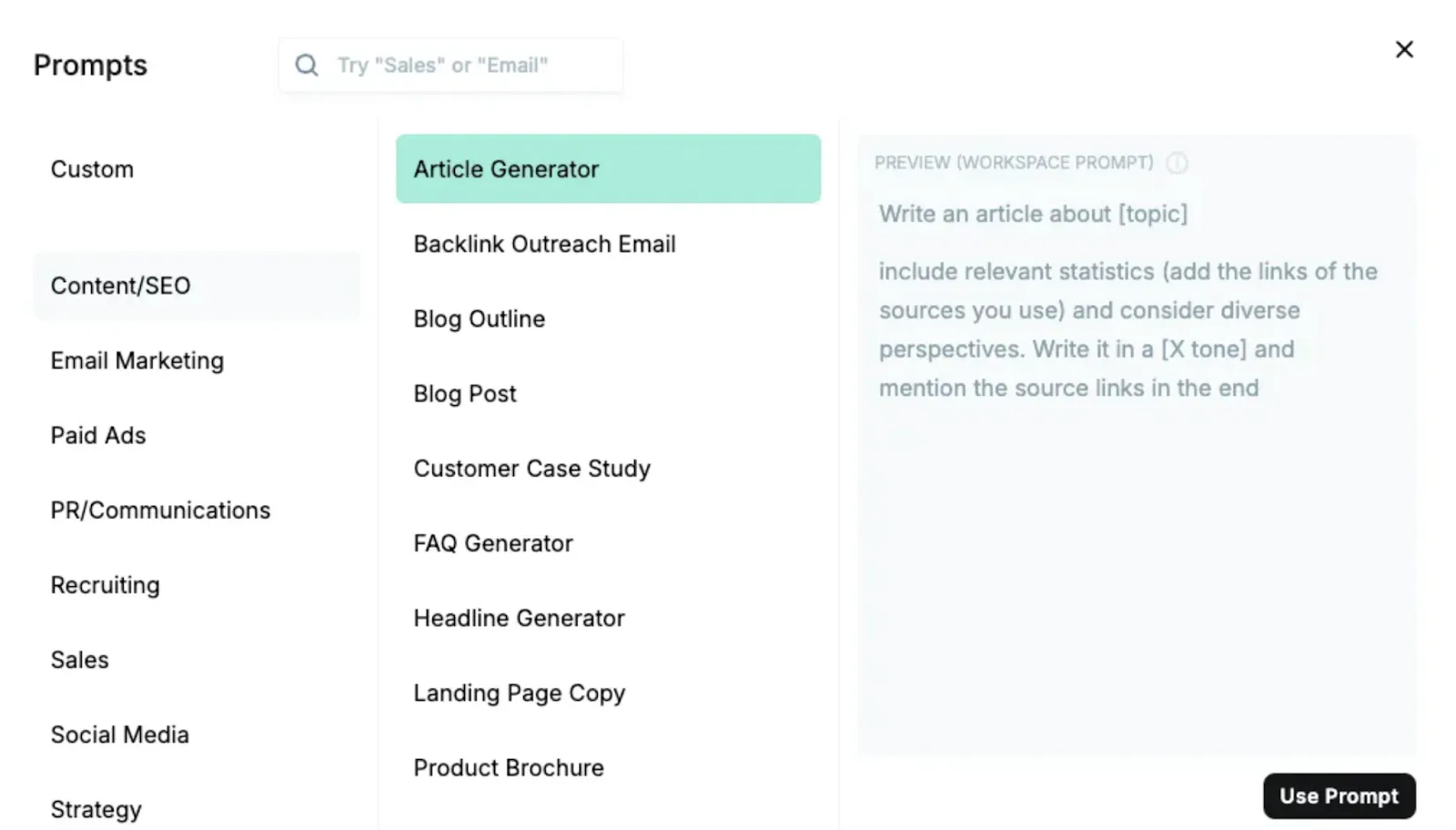 Copy.ai: generador de planes de marketing