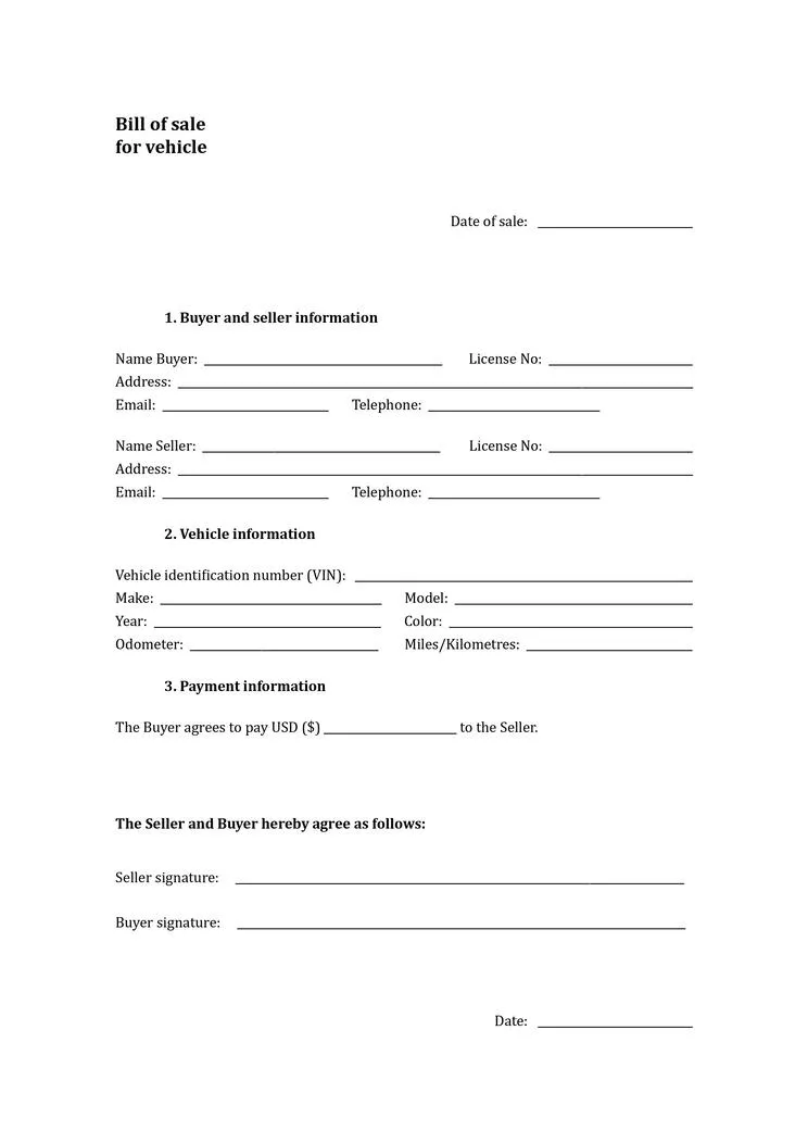 Reúna los documentos del vehículo, incluido el título de propiedad, para obtener una factura de venta completa.