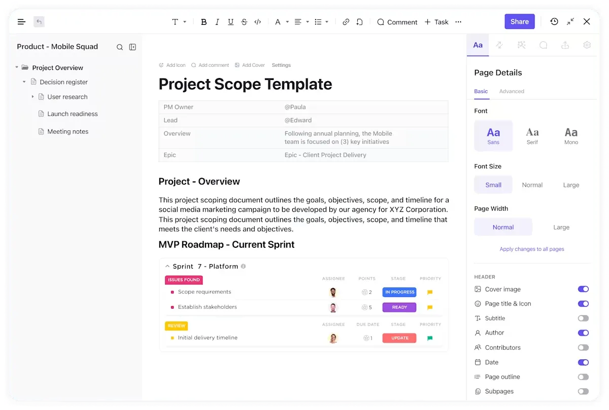 ClickUp Docs: دورات تدريبية في الذكاء الاصطناعي لمهندسي البرمجيات