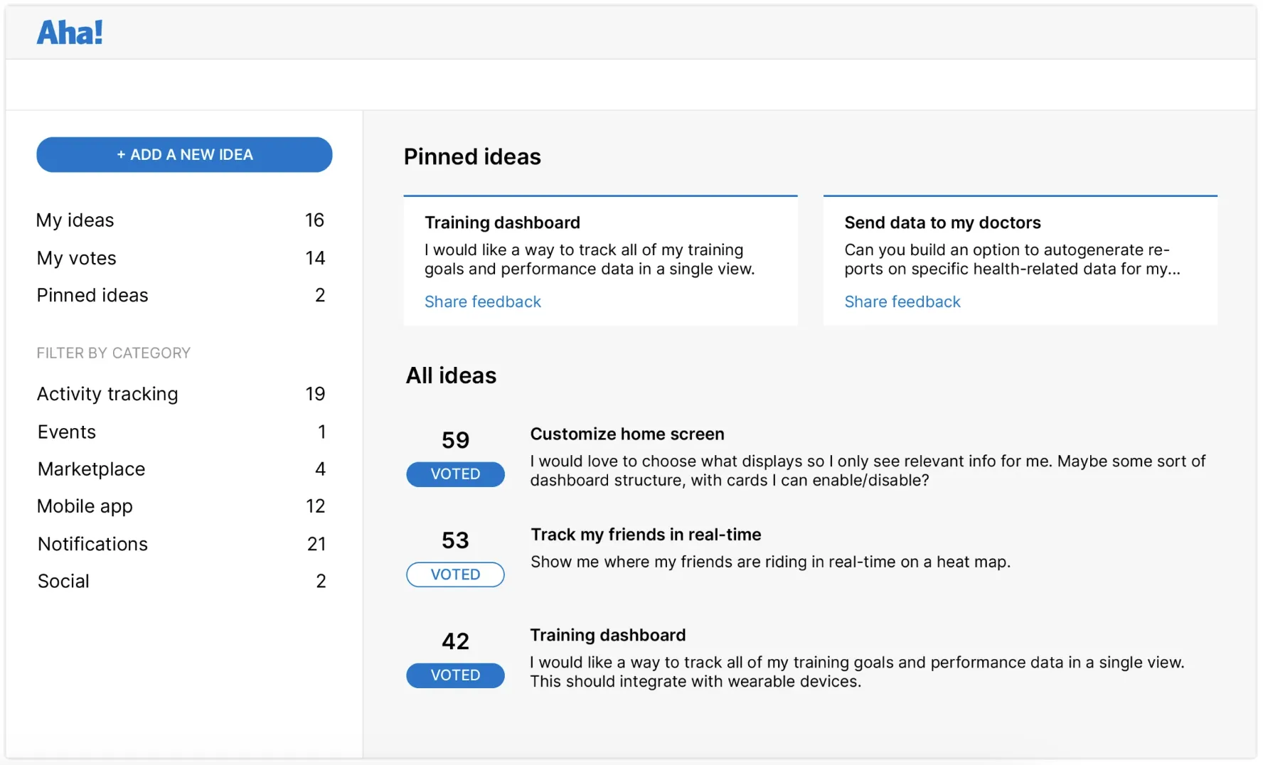 Aha-Kundenfeedback-Portal