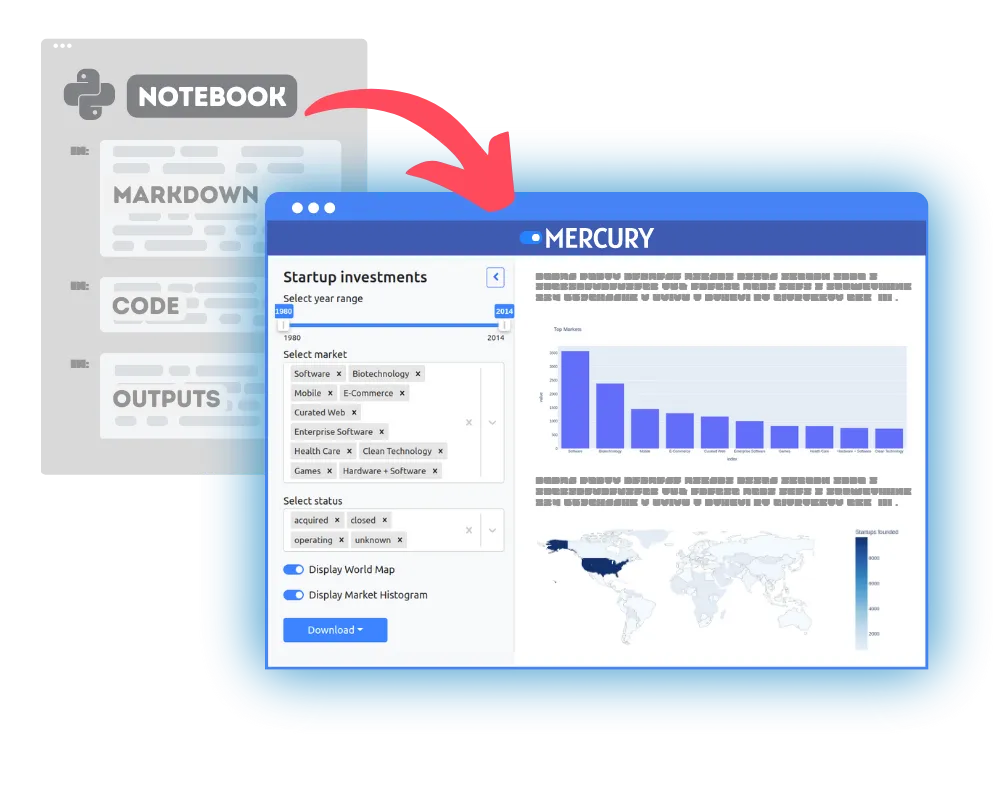 Alternative a Streamlit: Mercury Framework