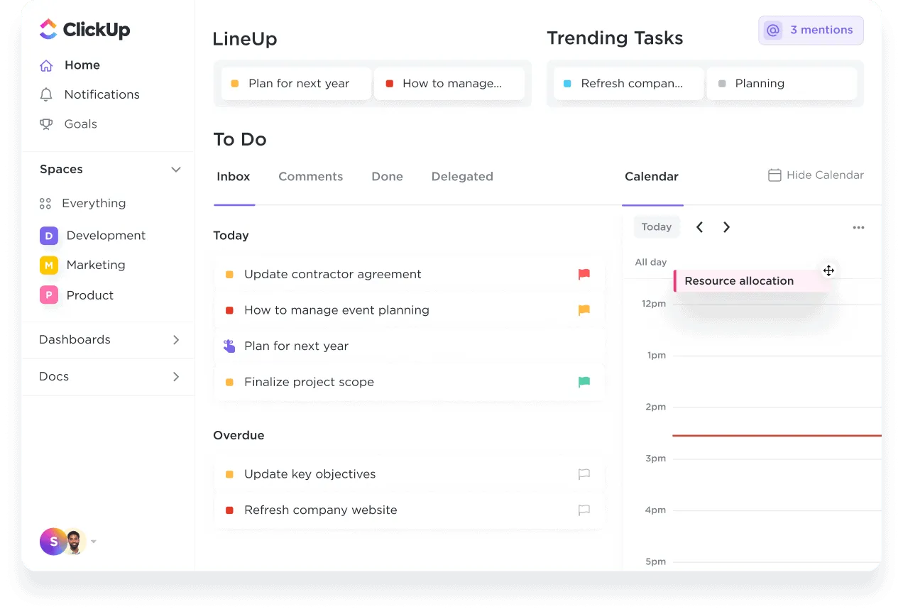 ClickUp Çevrimiçi Yapılacaklar Listesi özelliği