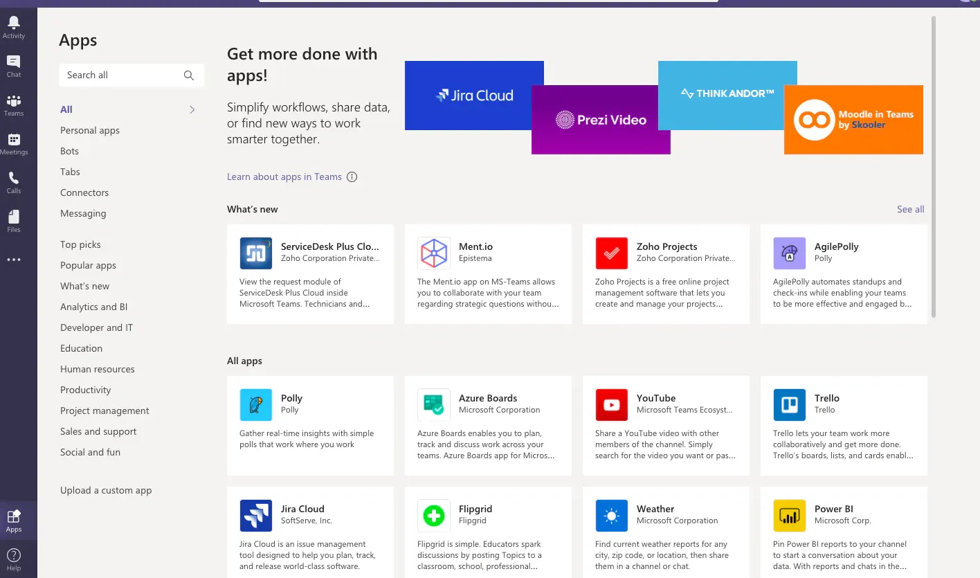 Tích hợp nền tảng tính năng Microsoft Teams