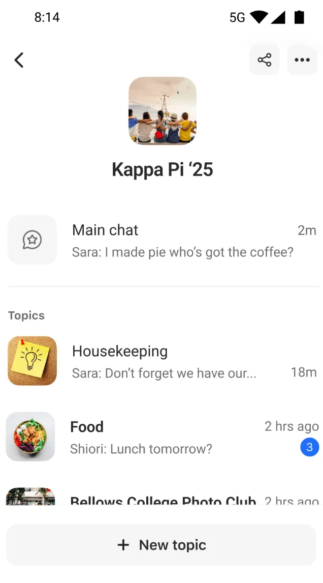 Gescheiden chats in GroupMe