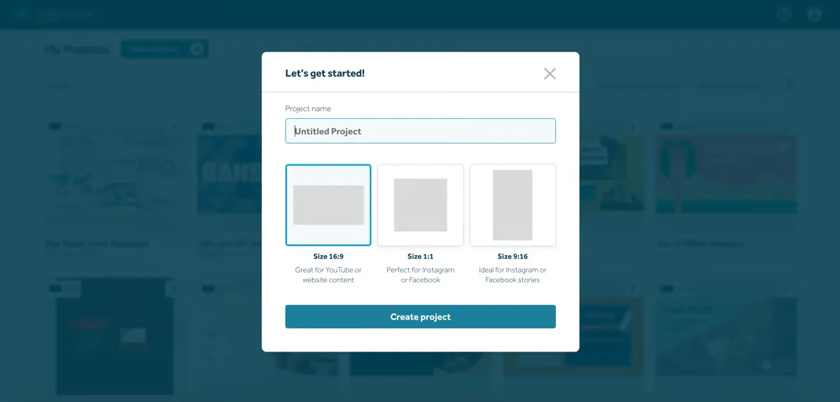 Novo projeto no VideoScribe
