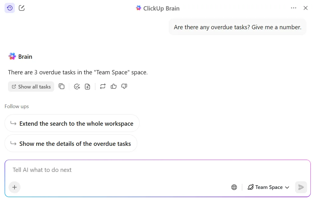 Recupera le informazioni sulle attività scadute e imminenti in ClickUp.