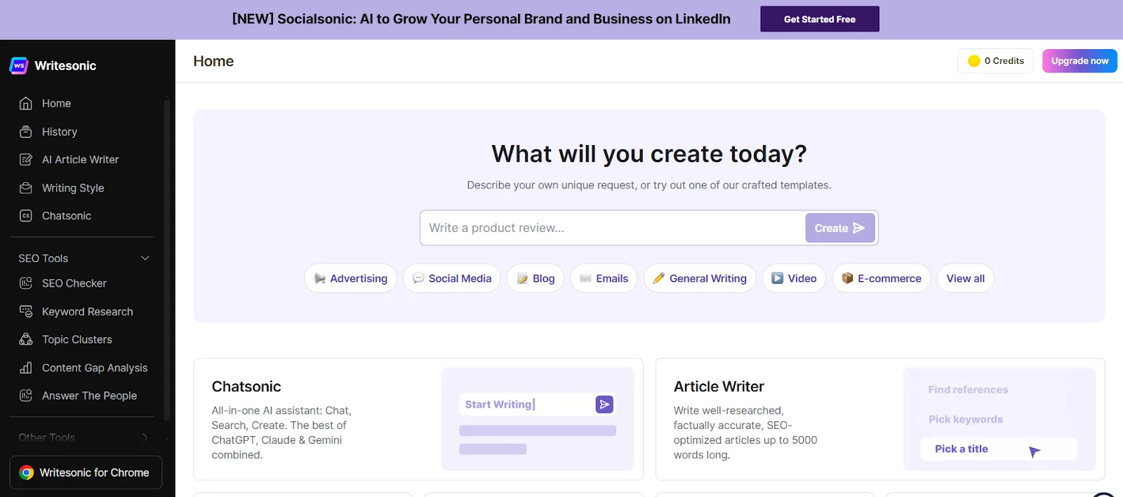 Writesonic: la mejor para generar contenido optimizado para SEO.