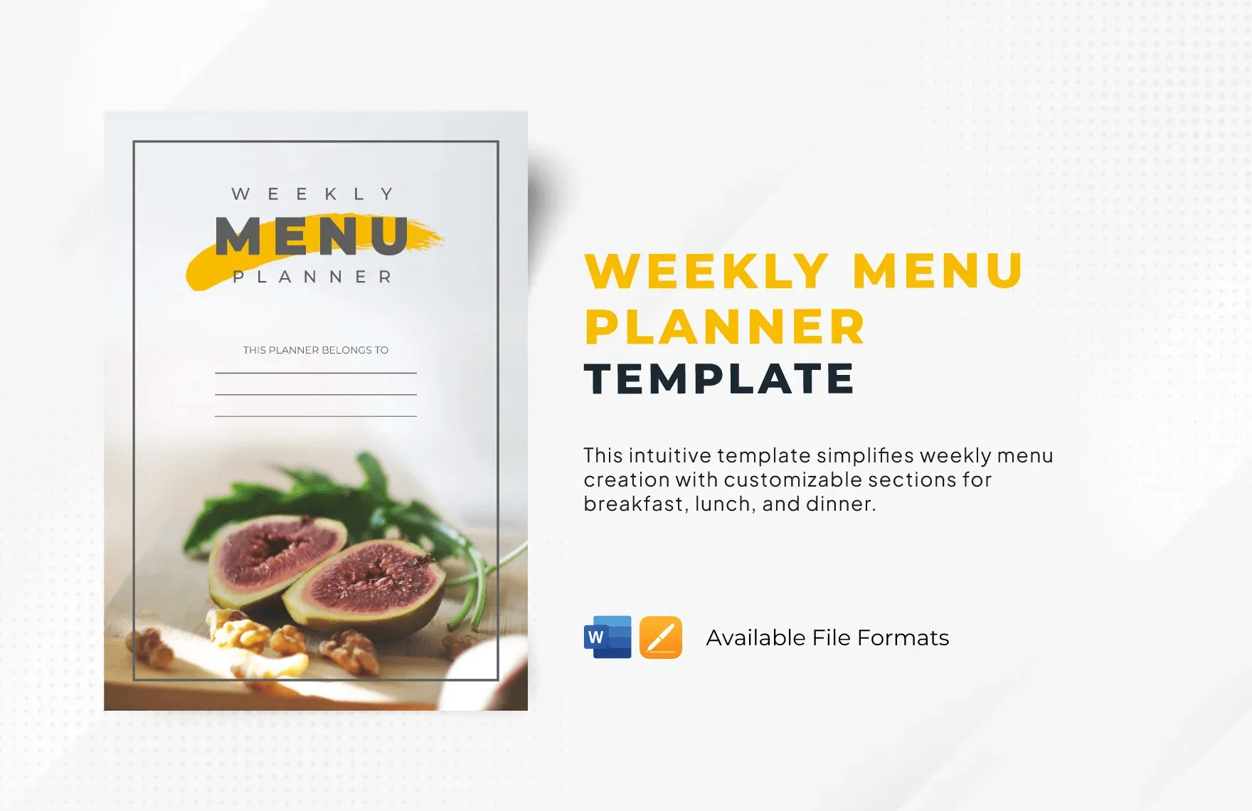 Modèle de planificateur de menu hebdomadaire par Template.net