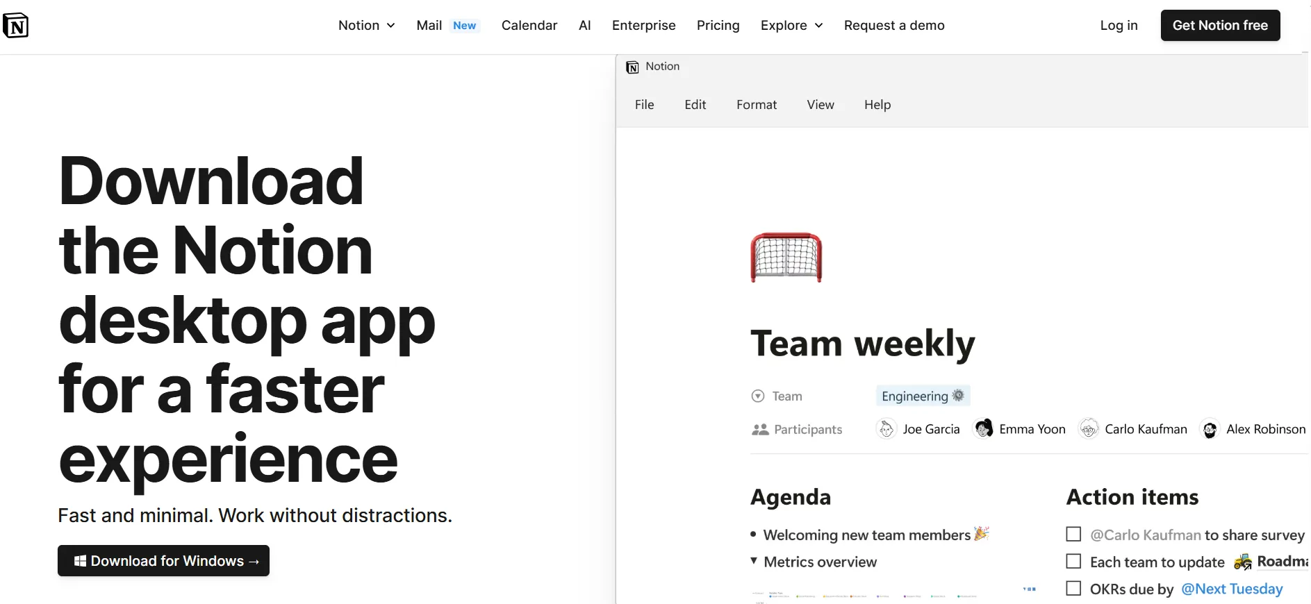 Accedi tramite l'app desktop: accesso a Notion