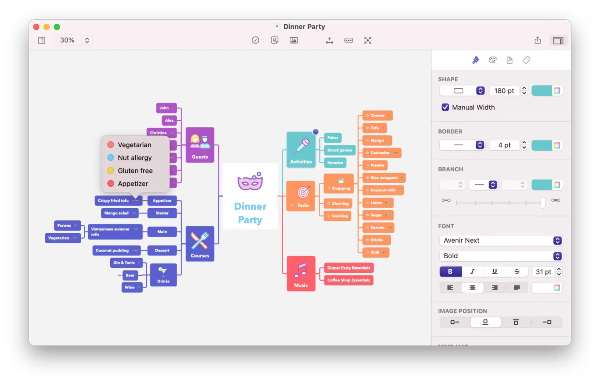 MindNode: herramienta de mapas mentales con todas las funciones que necesitas para la lluvia de ideas.