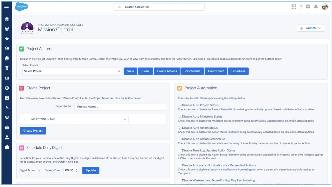via Mission Control: projectmanagementsoftware die kan worden geïntegreerd met Salesforce
