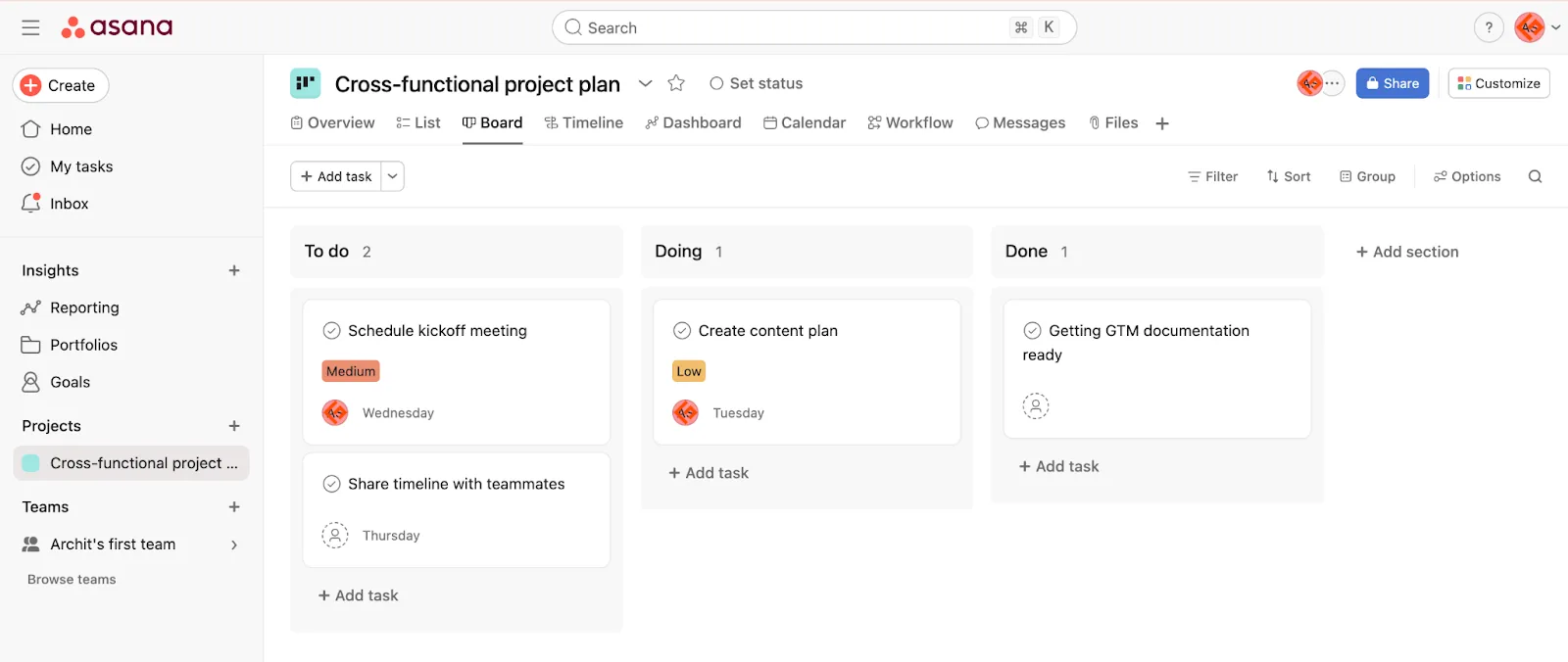 Asana: strumenti di pianificazione dei progetti