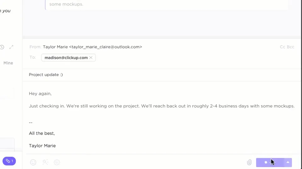 ClickUp'ta E-posta Proje Yönetimi ile ödeme iletişimini merkezileştirin