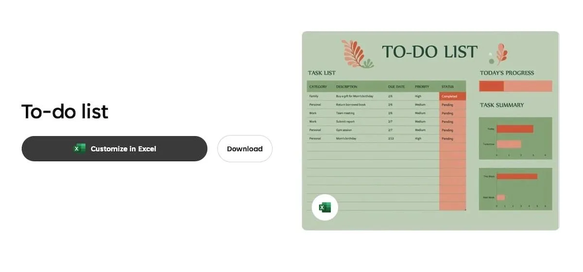 Excel Checklist