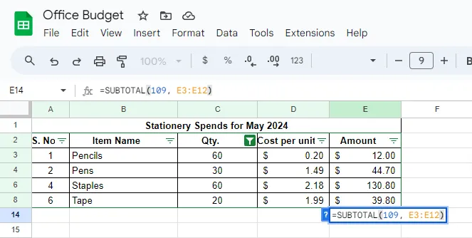 การรวมข้อมูลที่ผ่านการกรองใน Google Sheets