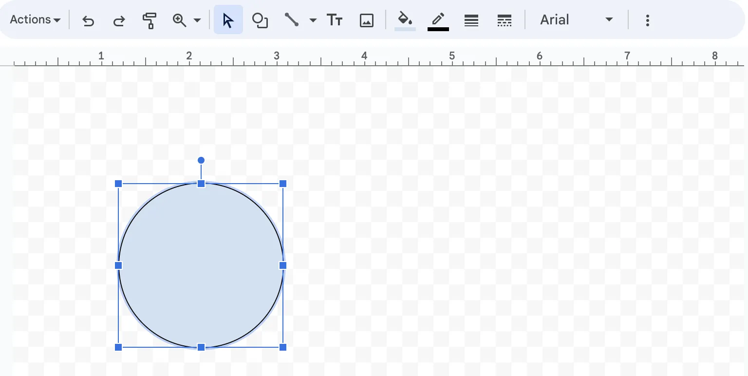 การปรับขนาดวงกลมใน Google Docs