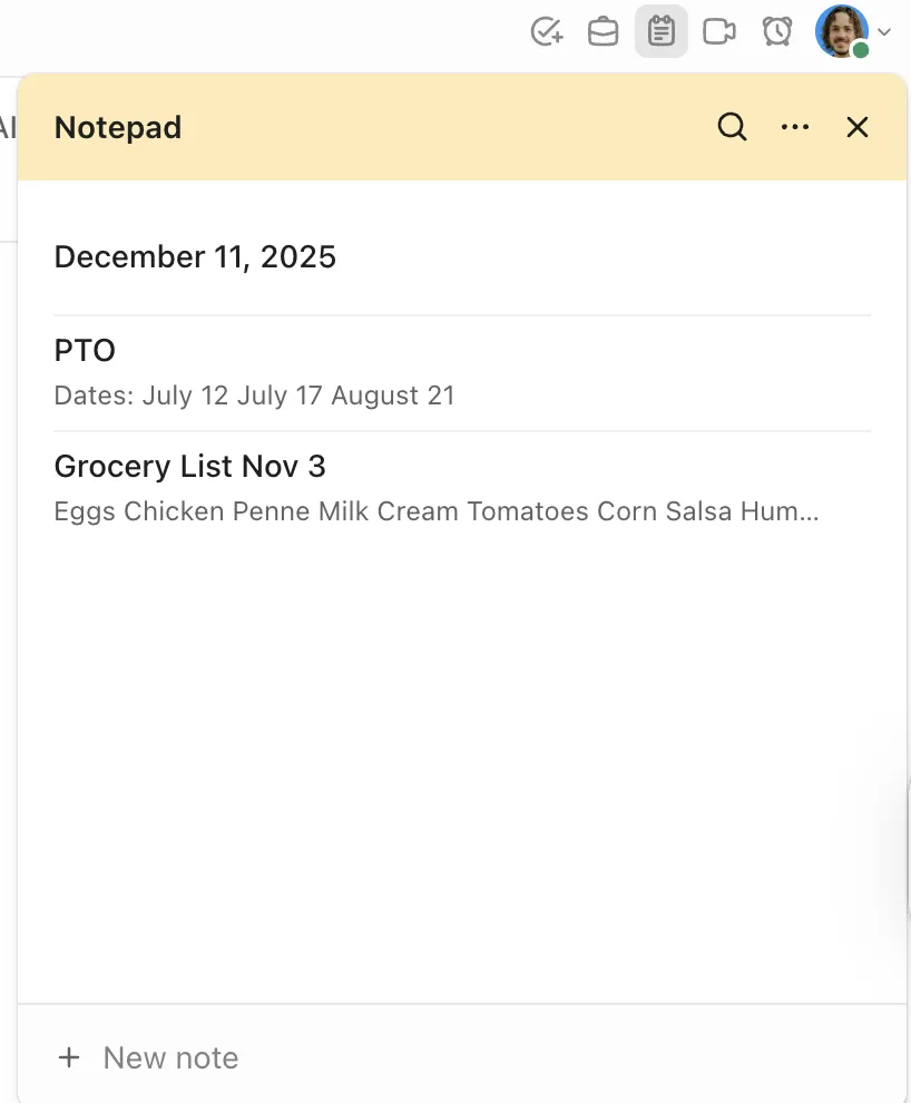 Notepad im kostenlosen Konto