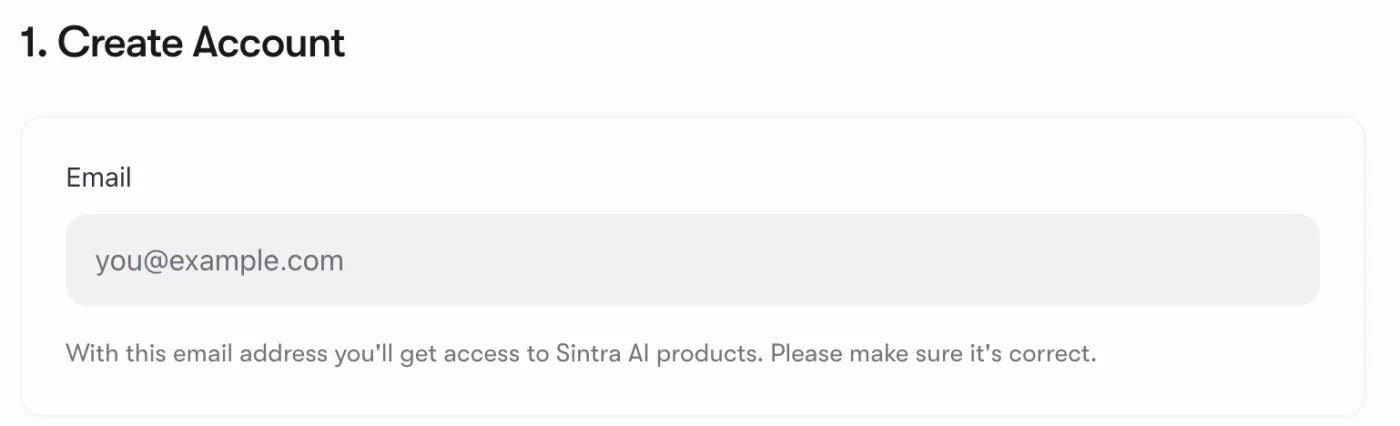 Comment utiliser Sintra IA : créer un compte