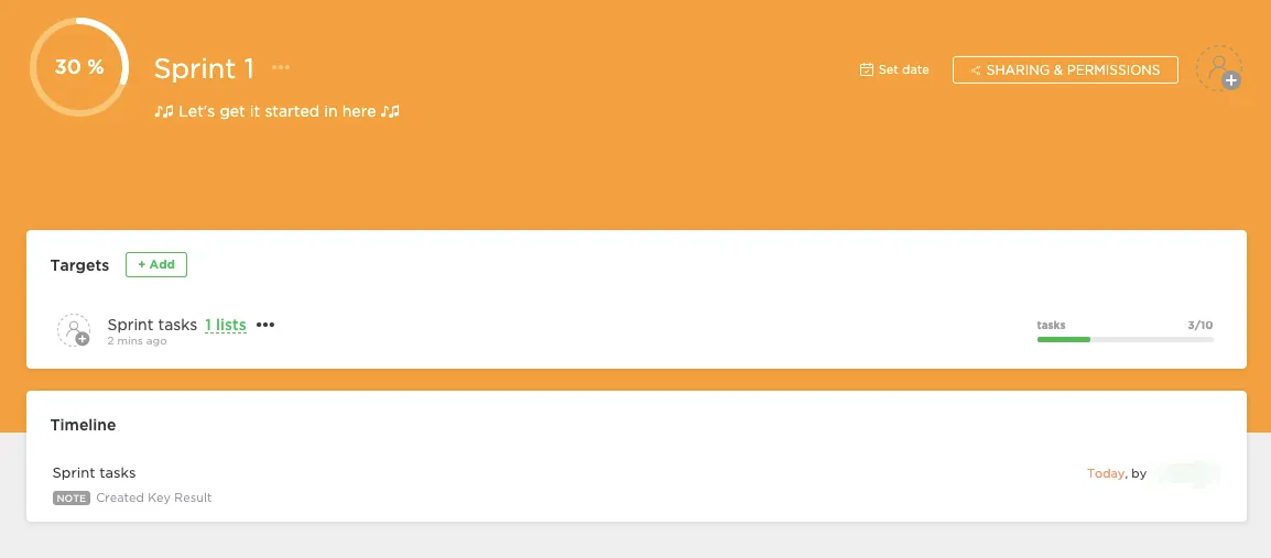 Objectifs dans ClickUp