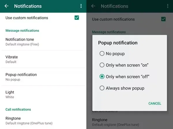 WhatsApp-hacks aangepaste notificaties