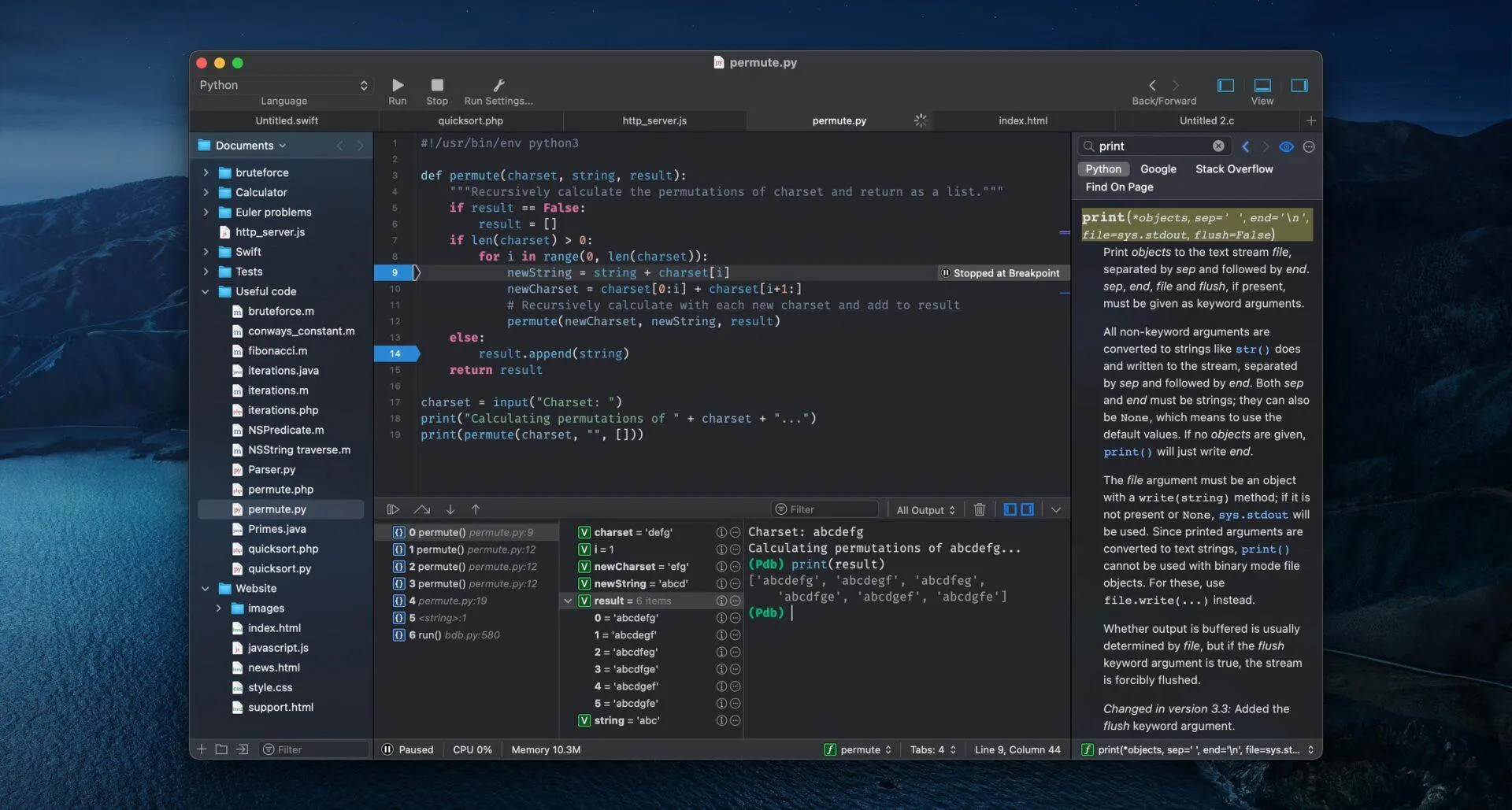 Écrivez, testez et déboguez du code avec CodeRunner.